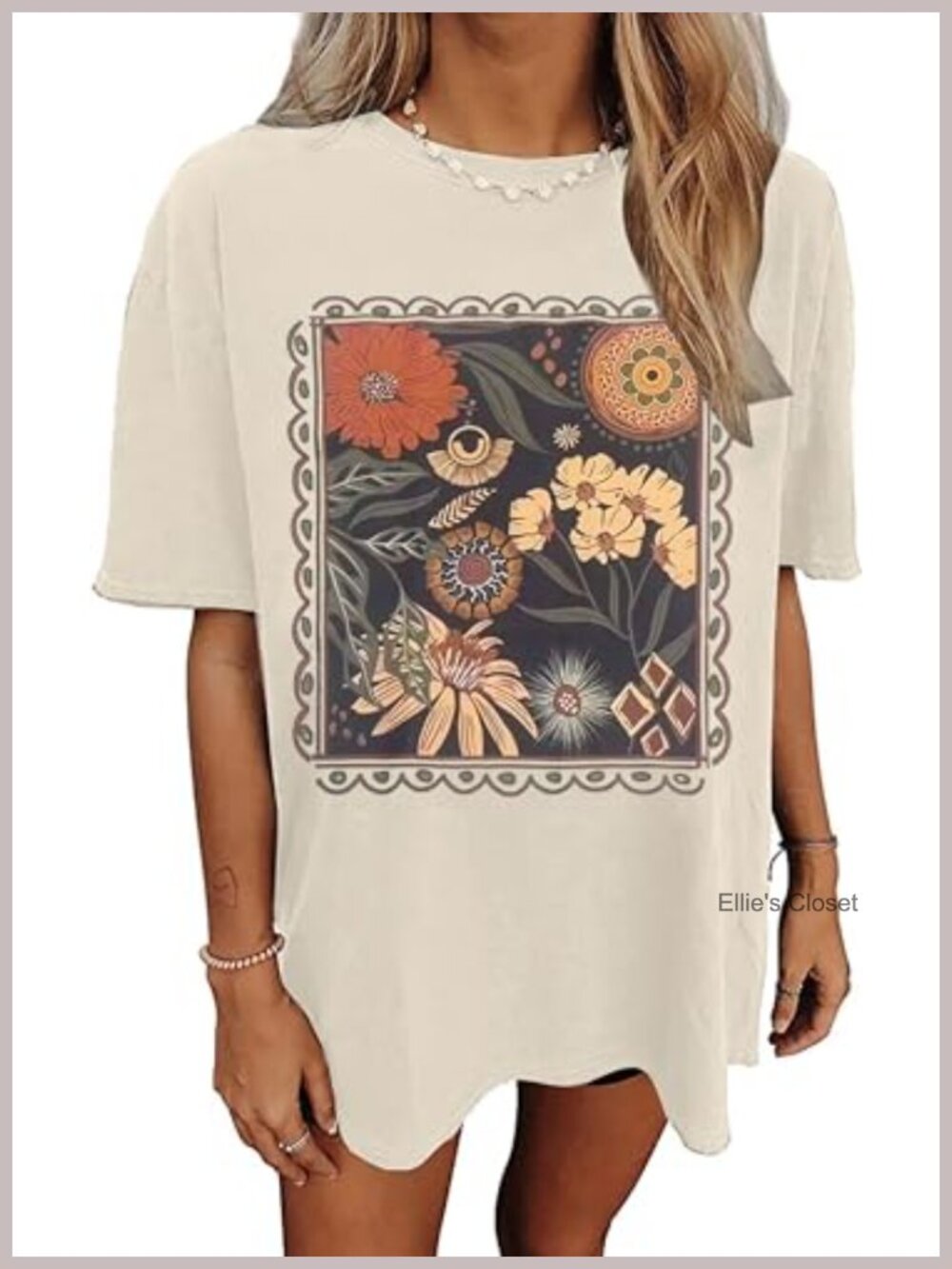 Oversized Flower Graphic Tee | Women's Short Sleeve Casual Summer Nashville